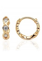 lovely yellow gold cubic zirconia kids huggie earrings